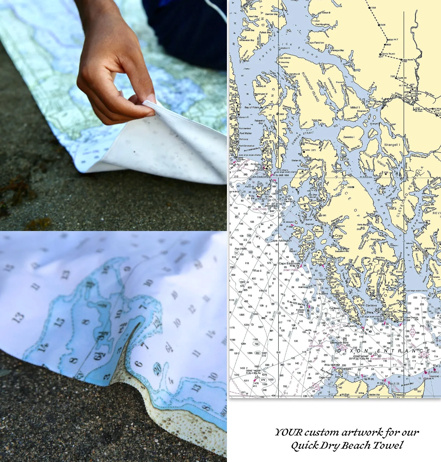 Craig, AK Nautical Chart Quick Dry Towel
