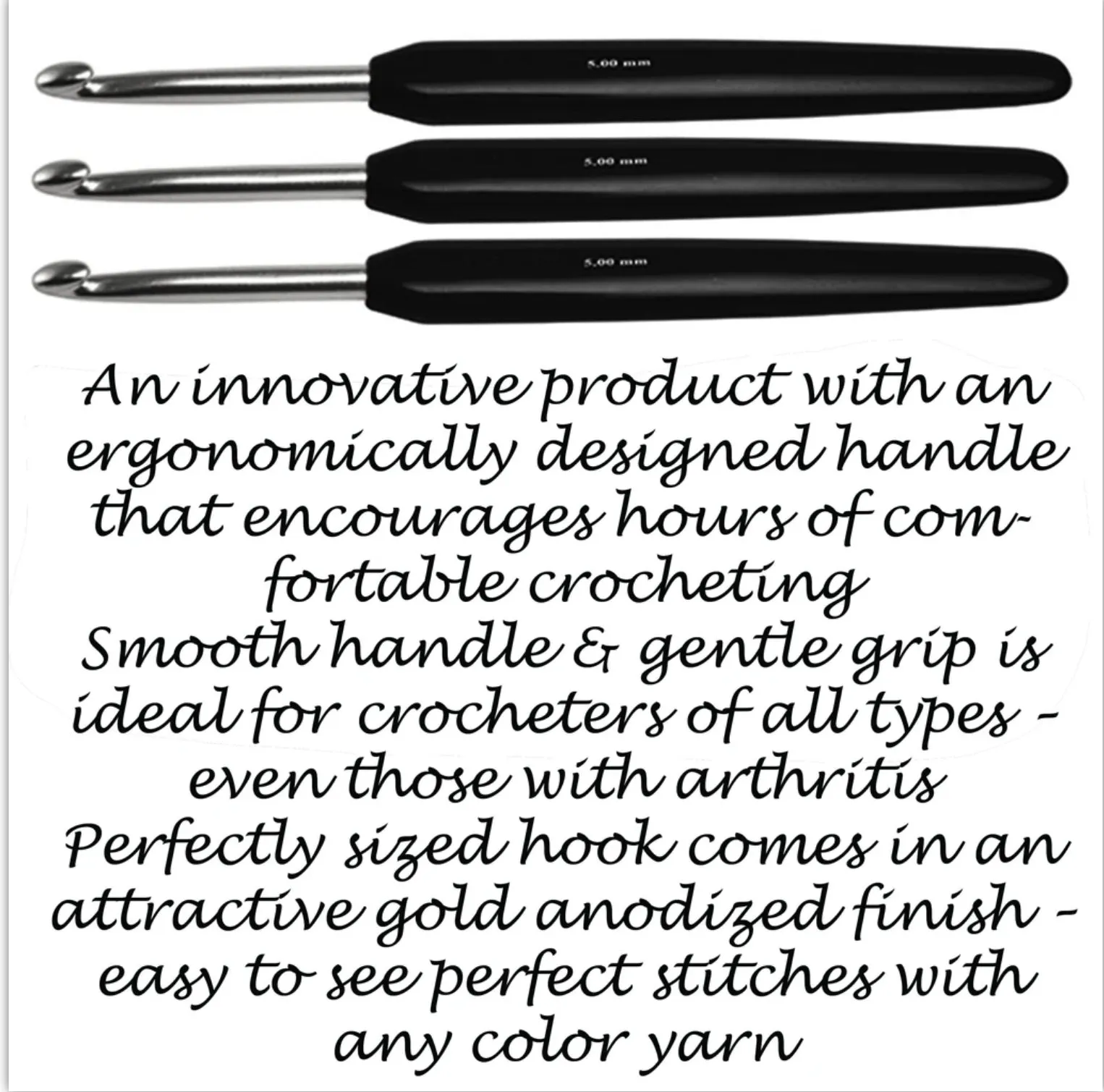 Crochet Hooks  - 6" KnitPro Silver Soft Feel