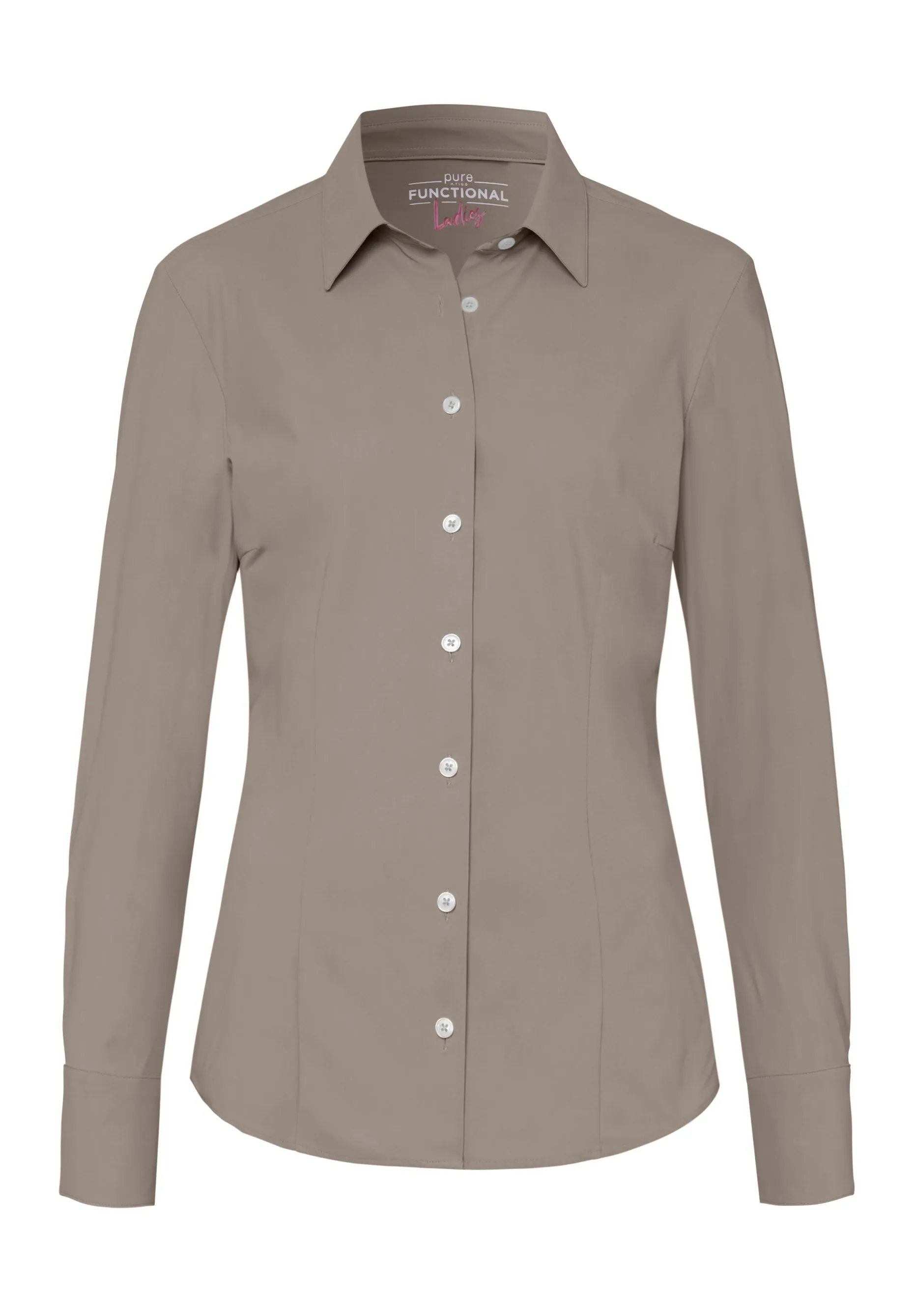D91350-91910 - Functional Bluse Slim Fit - braun
