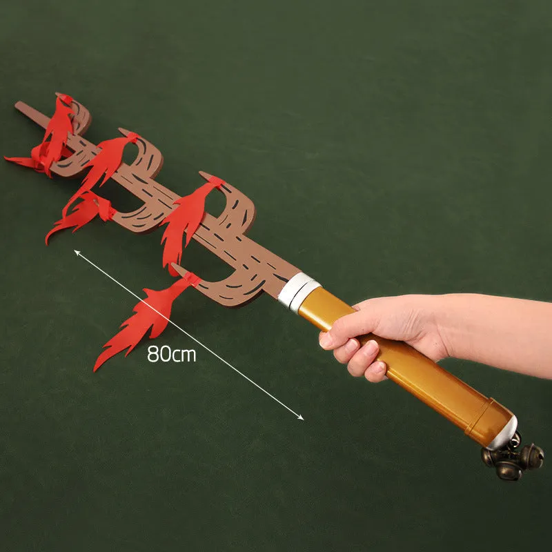 Demon Slayer Katana Kamado Tanjiro Props Ghost Fork With Bell Sword Wooden | 80 CM |