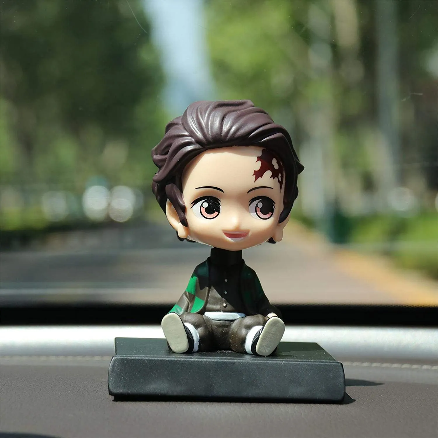Demon Slayer Tanjiro Kamado Bobblehead With Mobile Holder For Cars | 14.5 CMS |
