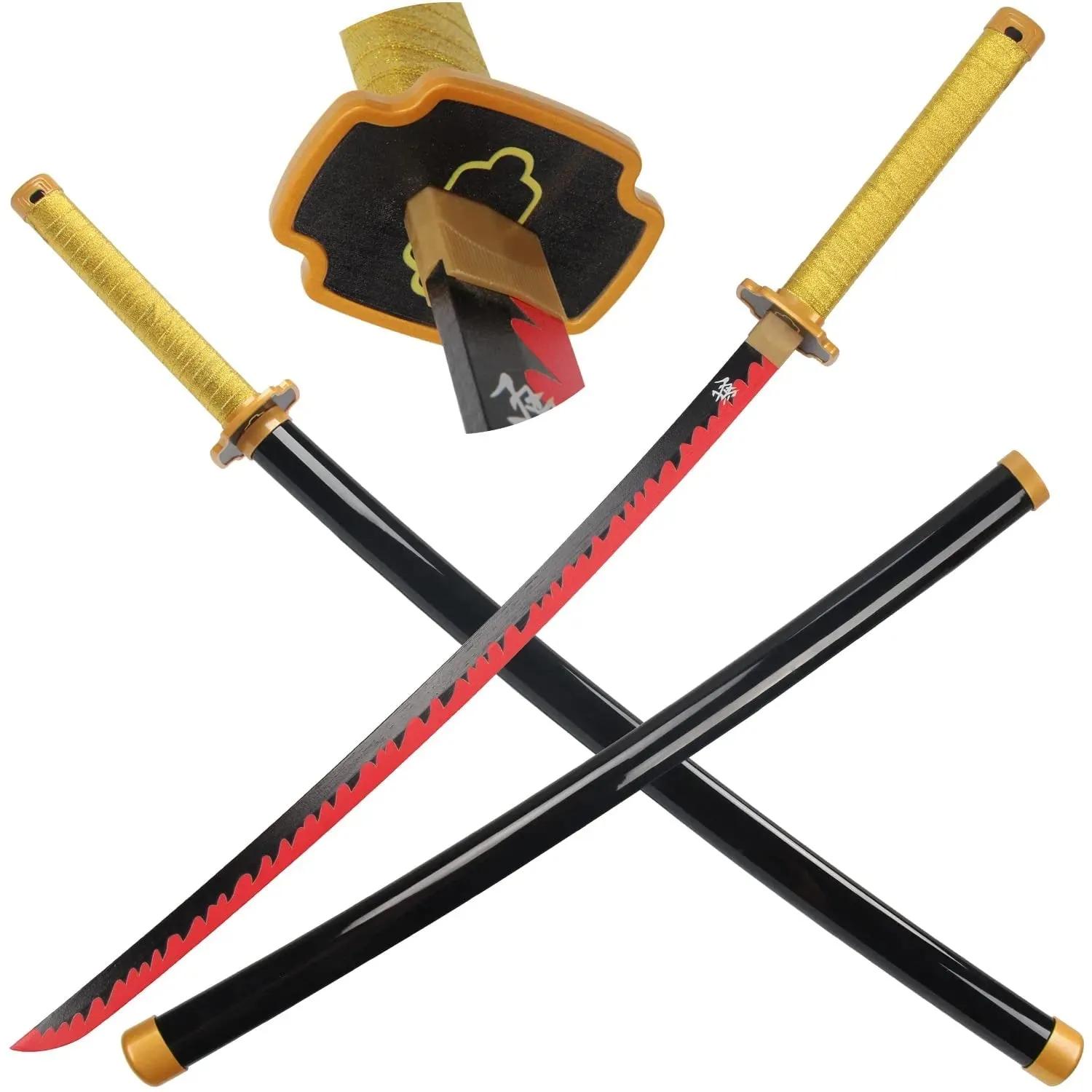 Demon Slayer Tsugikuni Yoriichi Nichirin Wooden Blade Katana for Cosplay Wooden Sword (104 Cms)