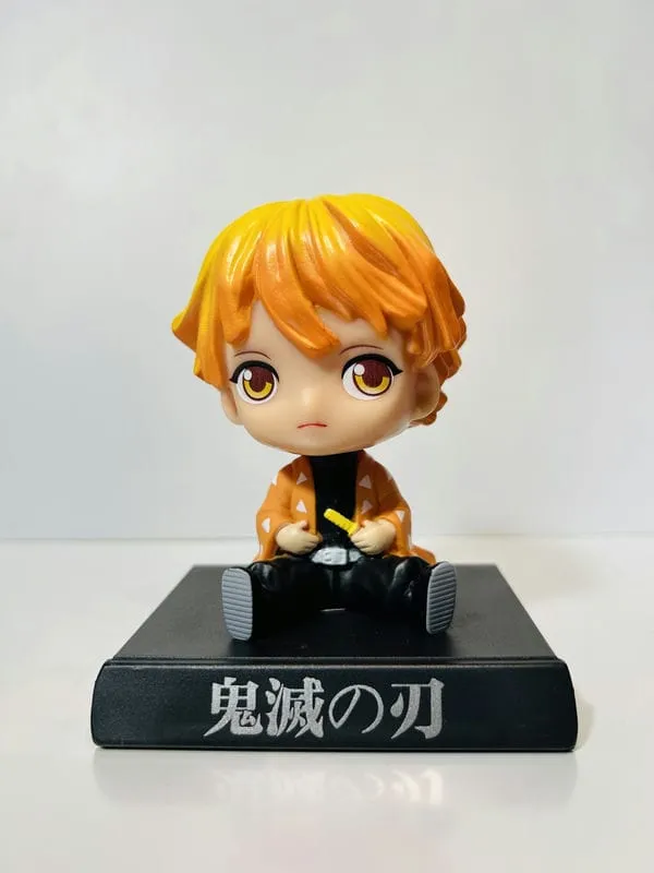 Demon Slayer Zenitsu Agatsuma Bobblehead With Mobile Holder For Cars | 14.5 CMS |