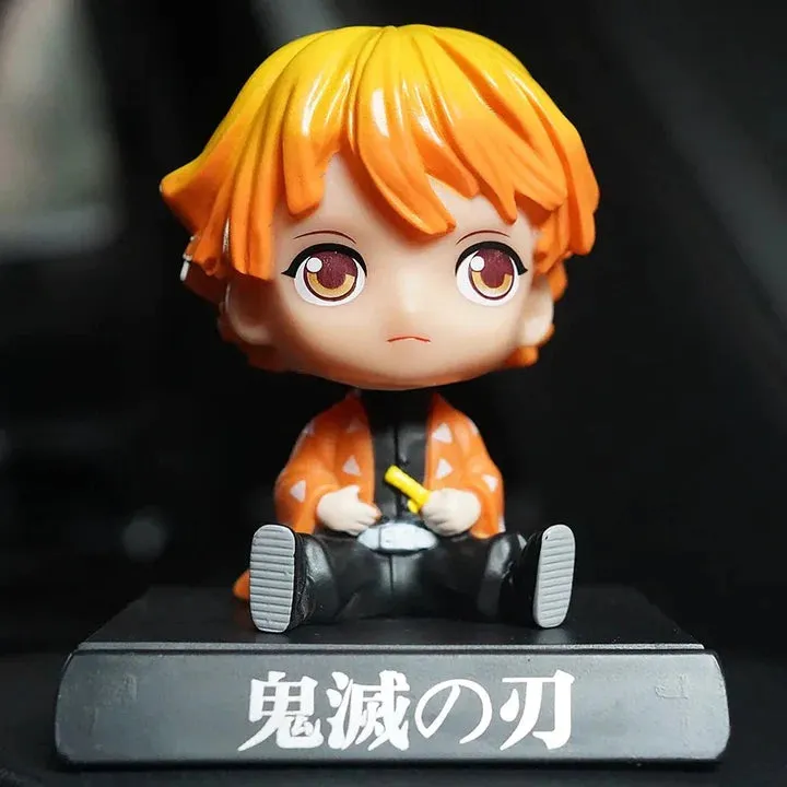 Demon Slayer Zenitsu Agatsuma Bobblehead With Mobile Holder For Cars | 14.5 CMS |