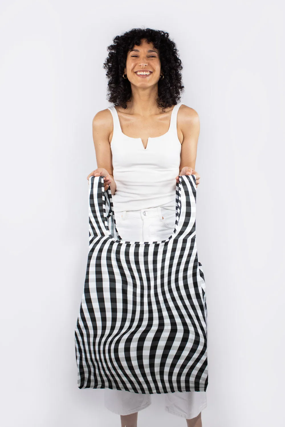 Distorted Gingham | Extra Large Reusable Bag