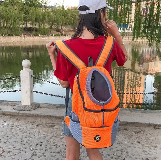 Dog Carrier Backpack - Double Shoulder Portable Travel Outdoor Pet Carrier Bag Mesh