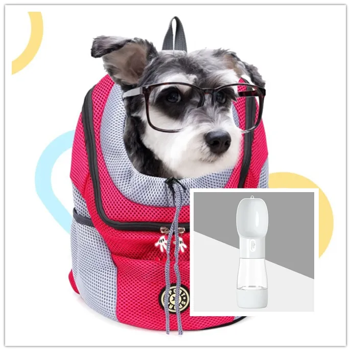 Dog Carrier Backpack - Double Shoulder Portable Travel Outdoor Pet Carrier Bag Mesh
