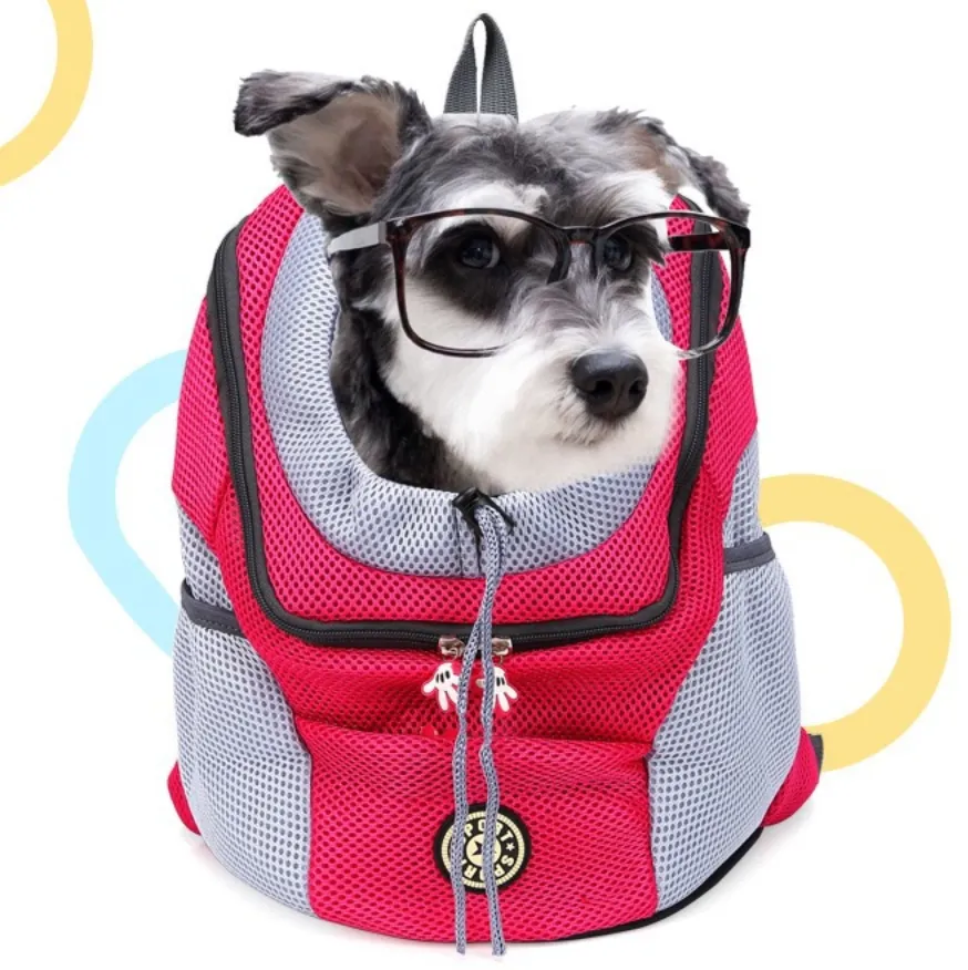 Dog Carrier Backpack - Double Shoulder Portable Travel Outdoor Pet Carrier Bag Mesh