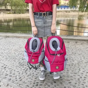 Dog Carrier Backpack - Double Shoulder Portable Travel Outdoor Pet Carrier Bag Mesh