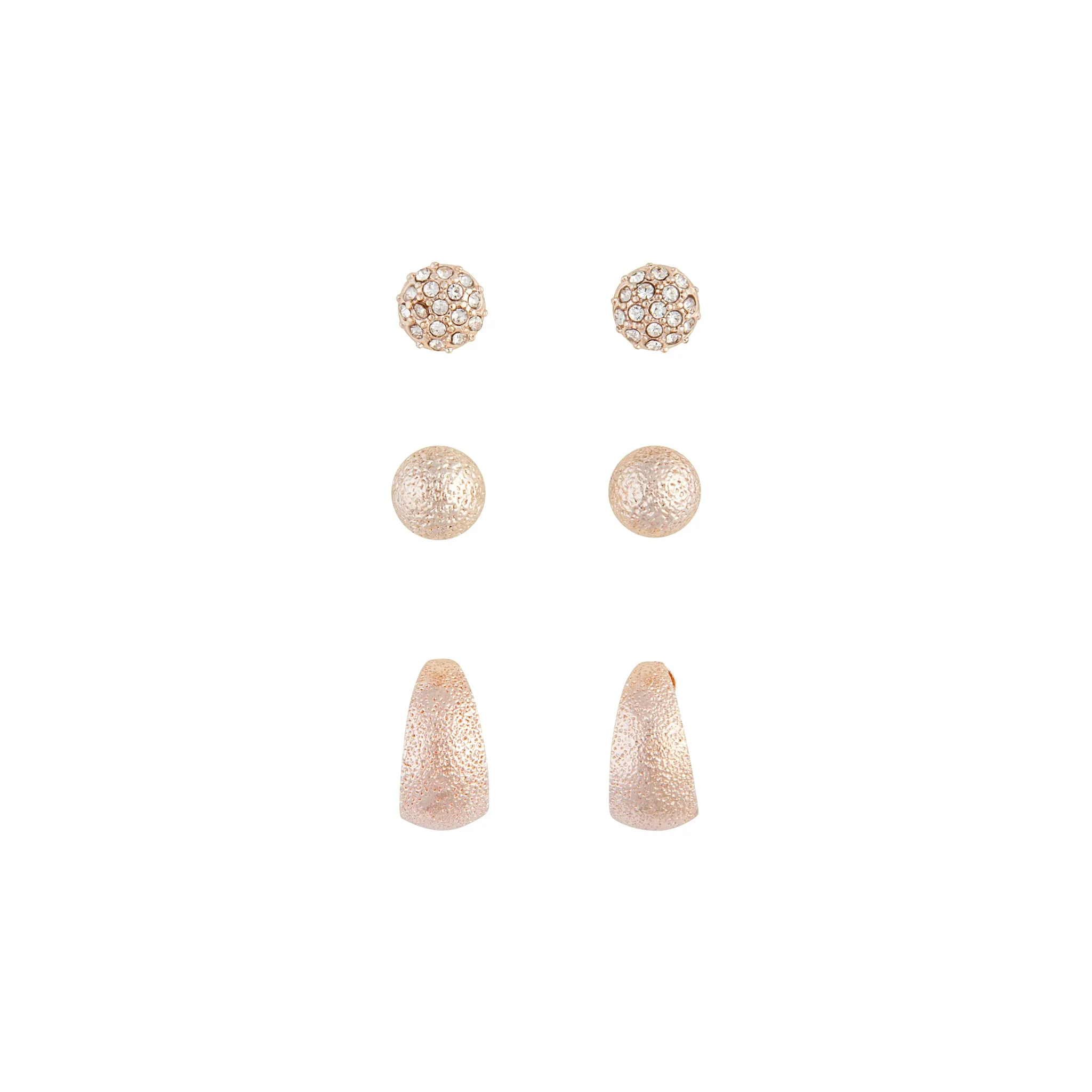 Dome Rose Gold Sandblast Earring Pack