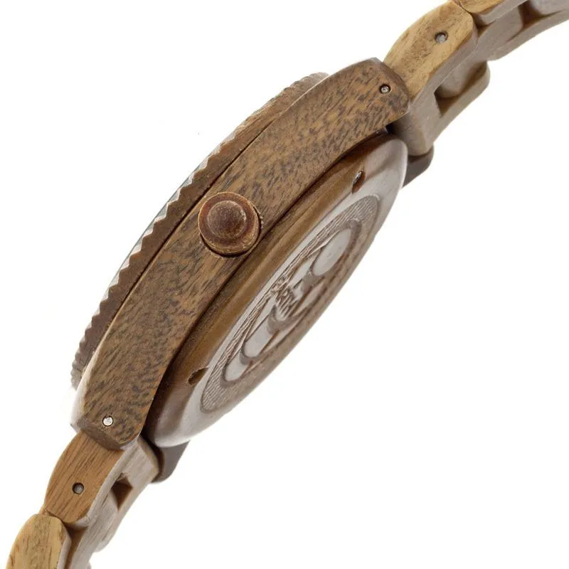 Earth Wood Pith Bracelet Watch w/Date