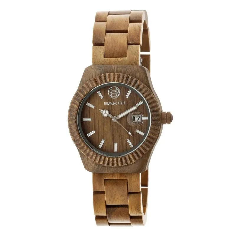 Earth Wood Pith Bracelet Watch w/Date