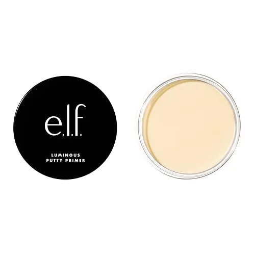 e.l.f, Luminous Putty Primer, Skin Perfecting, Lightweight, Silky, Long Lasting, Hydrates, Creates a Smooth Base, Illuminates, Plumps, Infused with hyaluronic acid and vegan collagen, 0.74 Oz