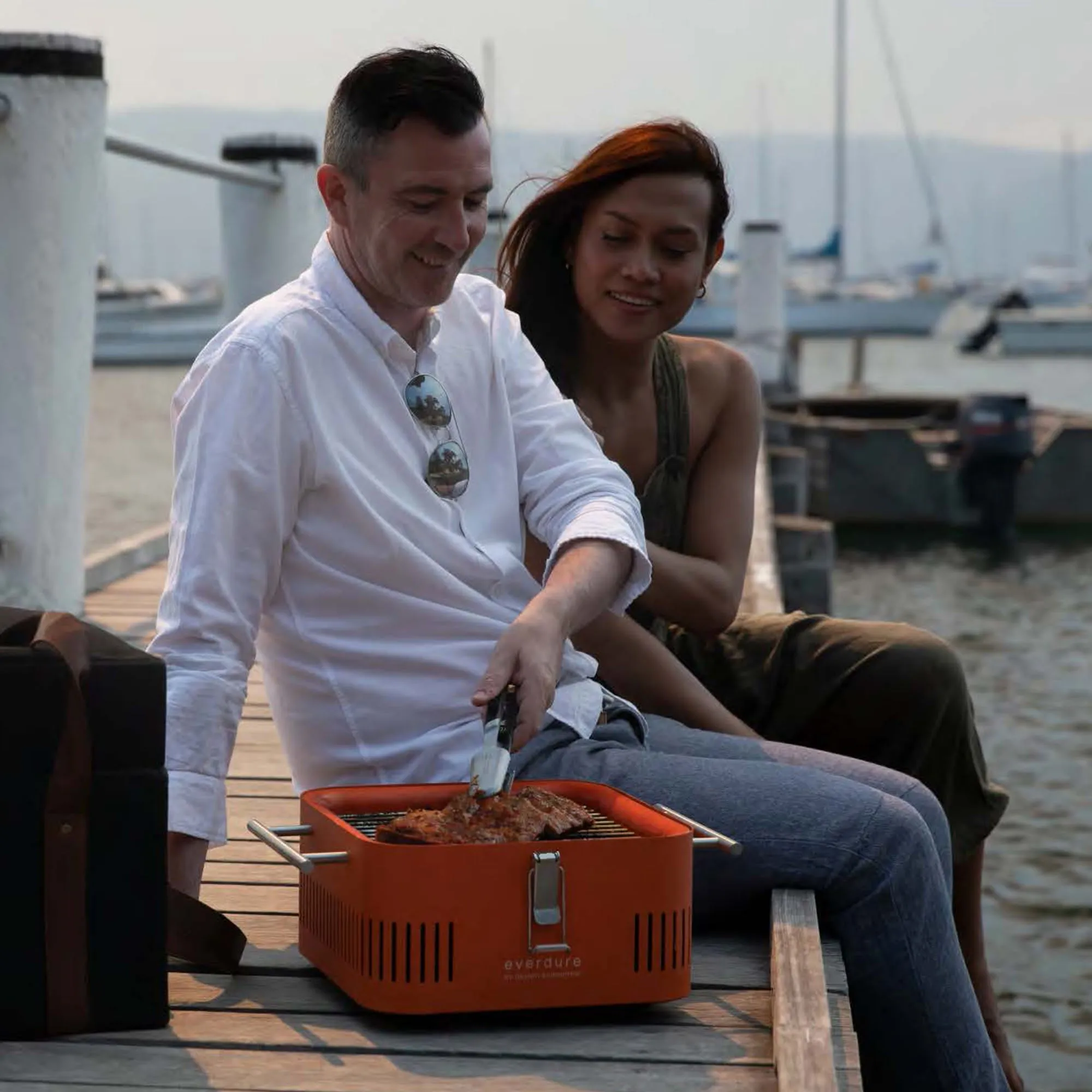 Everdure by Heston Blumenthal CUBE Charcoal Portable BBQ Orange
