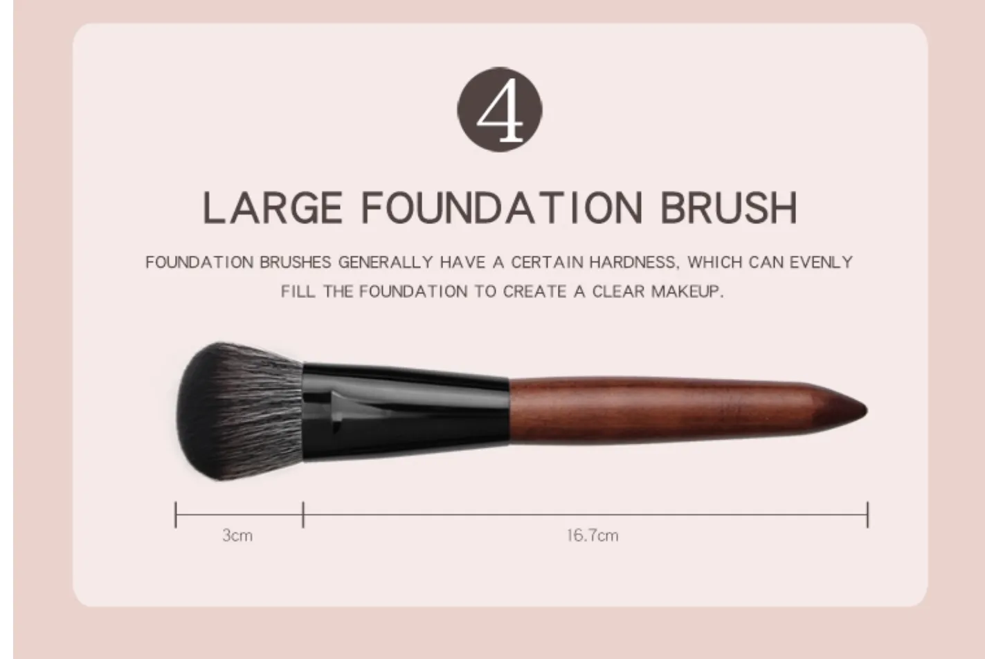 Face Brushes Set Wooden Handle Brush Set (5 piece collection with bag)