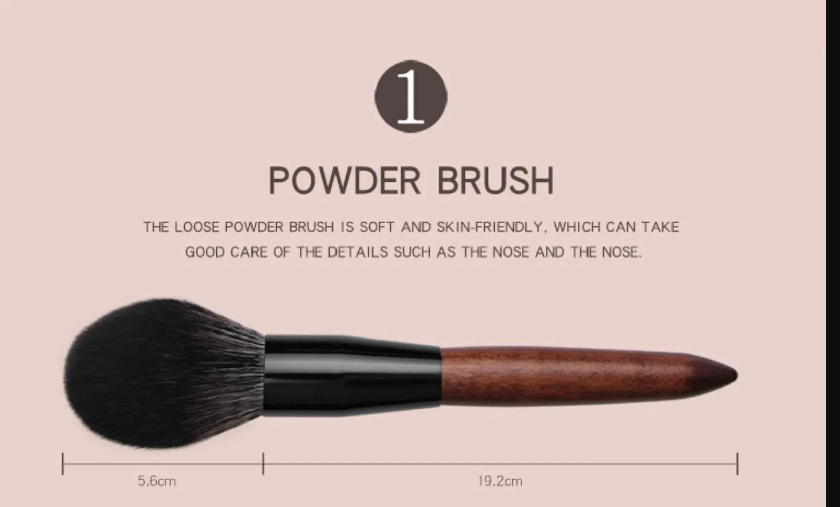 Face Brushes Set Wooden Handle Brush Set (5 piece collection with bag)