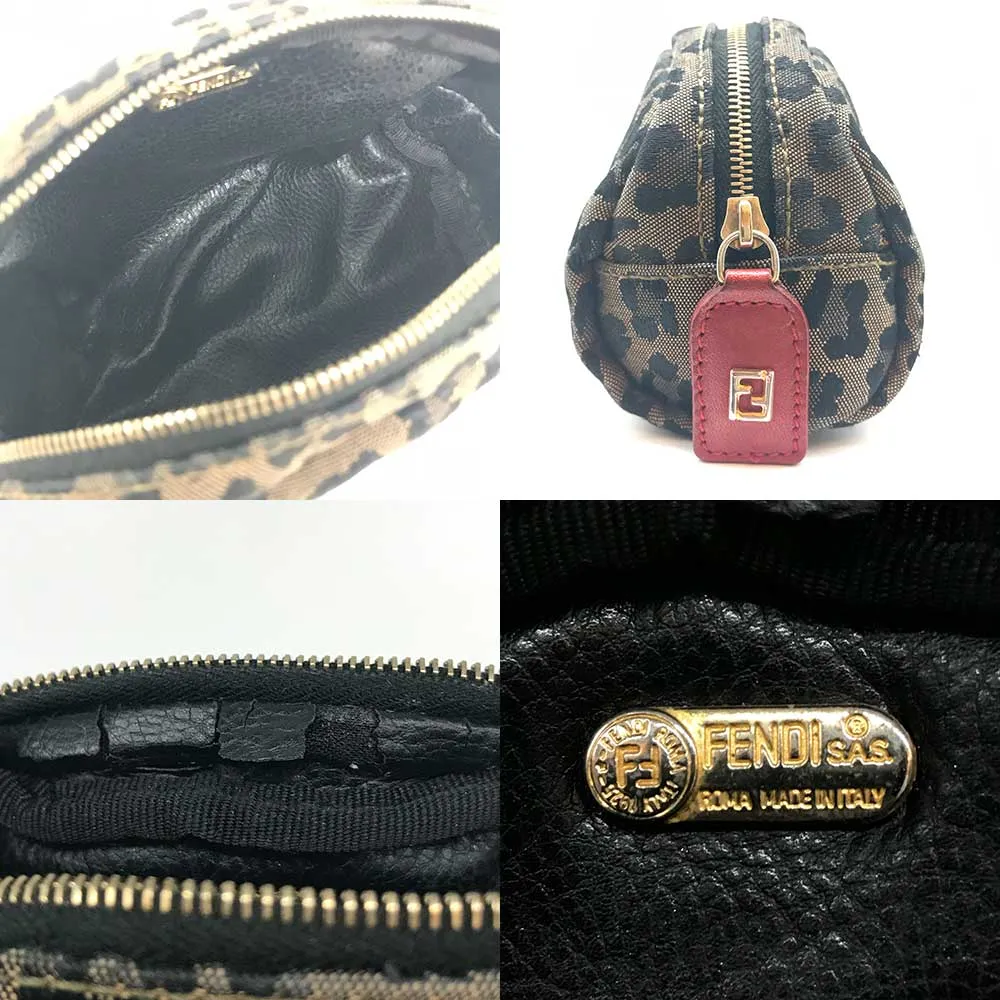 Fendi Canvas Leather Pouch Makeup Bag