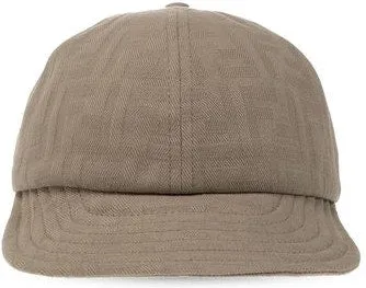 FENDI LEATHER LOGO CAP.