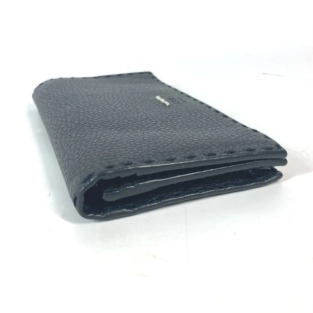FENDI Long Wallet Purse 7M0186 leather black stitch Celeria unisex(Unisex) Used