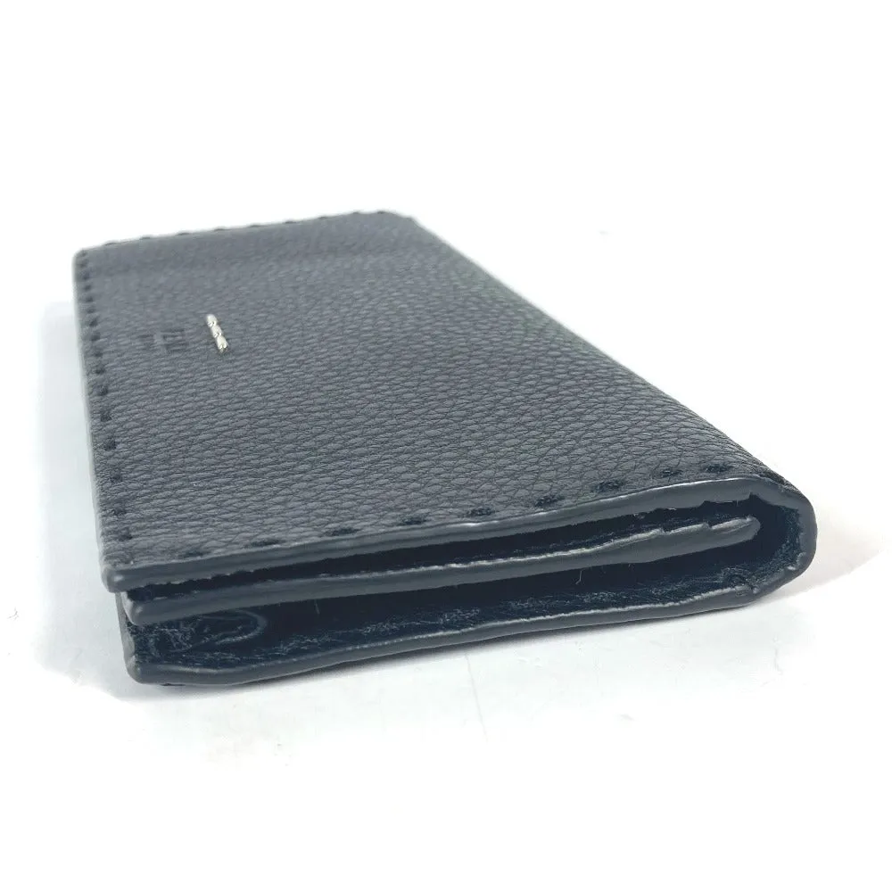 FENDI Long Wallet Purse 7M0186 leather black stitch Celeria unisex(Unisex) Used