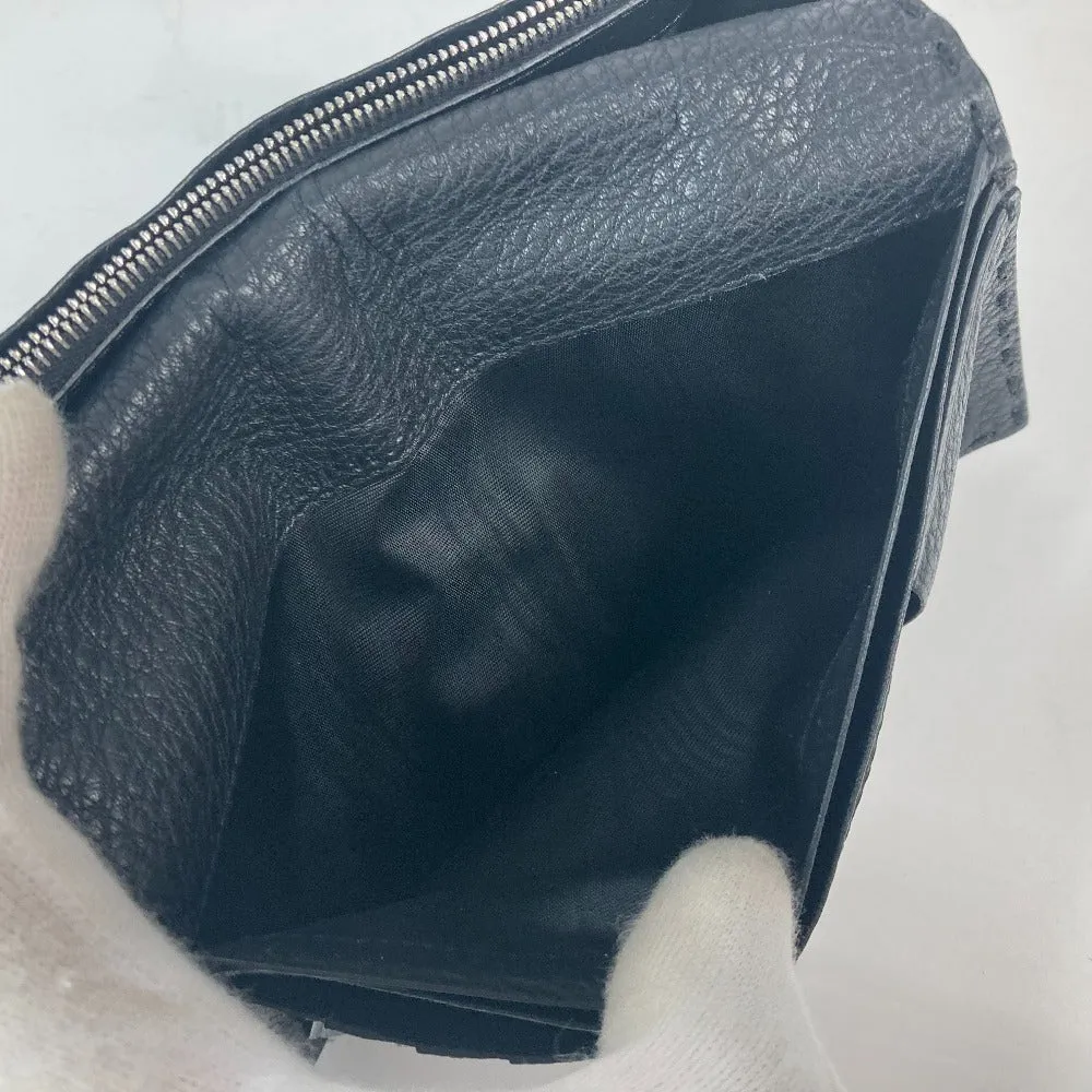 FENDI Long Wallet Purse 7M0186 leather black stitch Celeria unisex(Unisex) Used