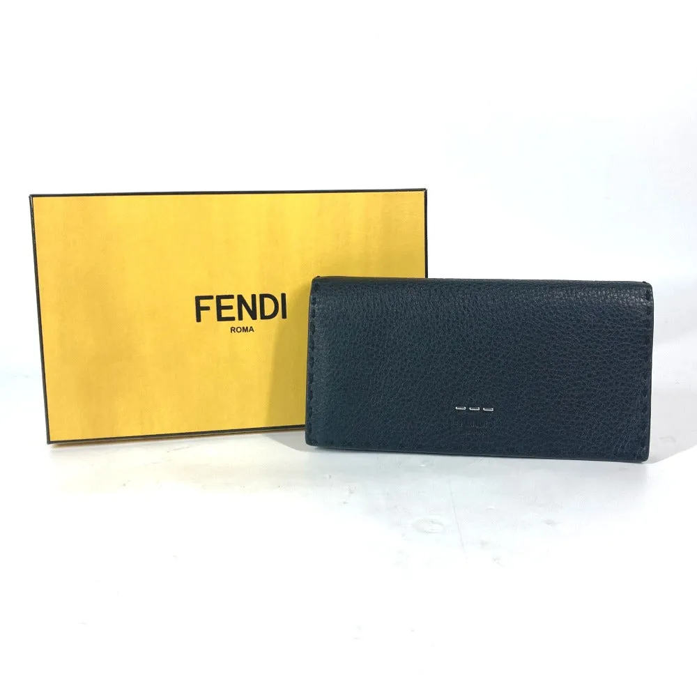 FENDI Long Wallet Purse 7M0186 leather black stitch Celeria unisex(Unisex) Used
