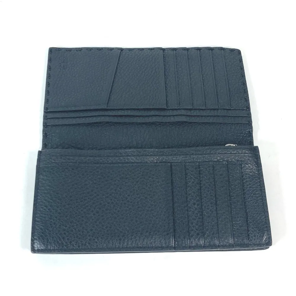 FENDI Long Wallet Purse 7M0186 leather black stitch Celeria unisex(Unisex) Used
