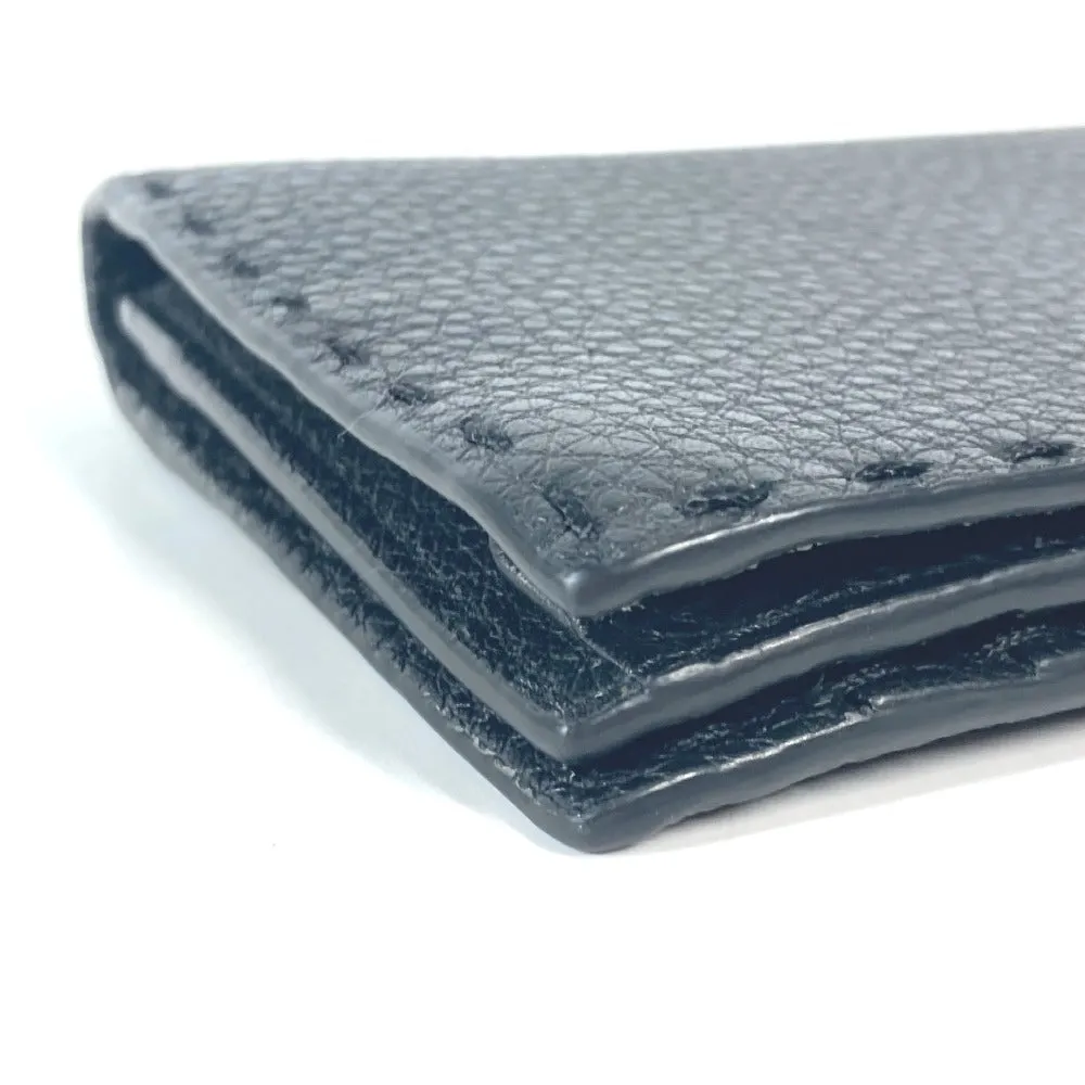 FENDI Long Wallet Purse 7M0186 leather black stitch Celeria unisex(Unisex) Used
