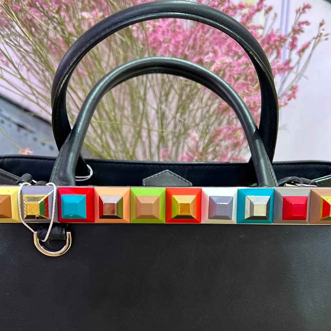 Fendi Studded Black Leather Tote  - ADL1197
