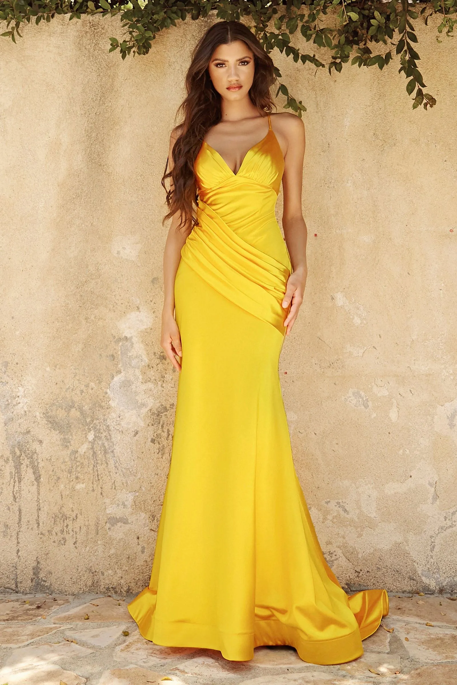 Fitted satin mermaid gown