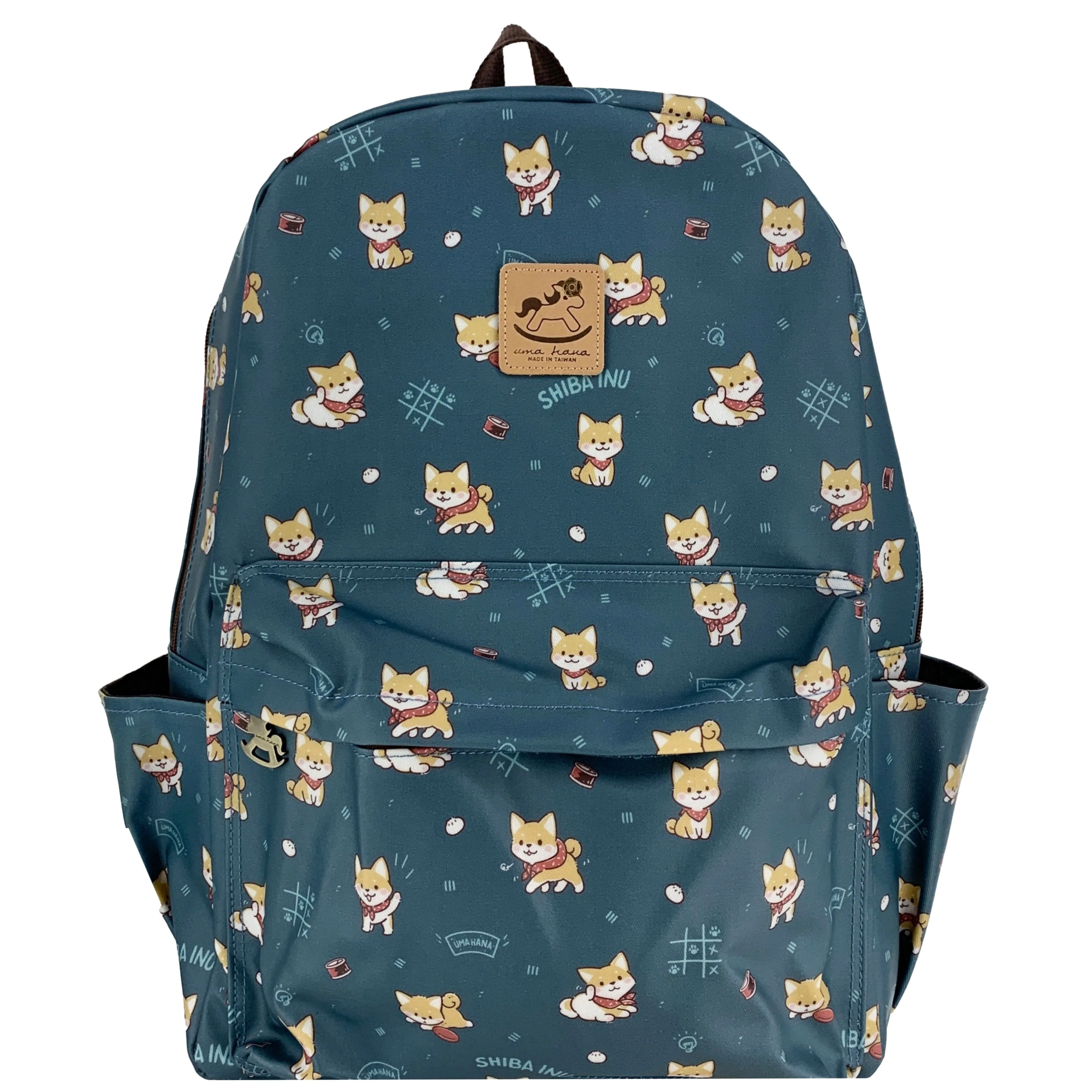 Forest Green Shiba Shenanigans Large Backpack