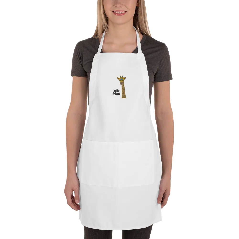 Friendly Giraffe Embroidered Apron