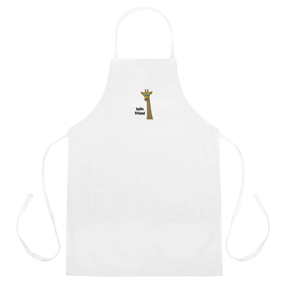 Friendly Giraffe Embroidered Apron