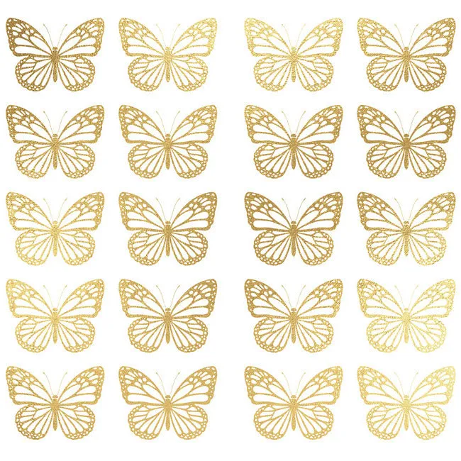 Gold Butterfly Peel And Stick Wall Decals