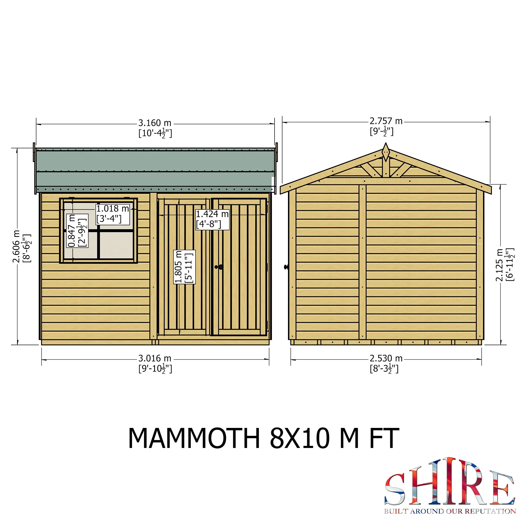 Goodwood Mammoth (10' x 8') Professional Tongue and Groove Apex Shed