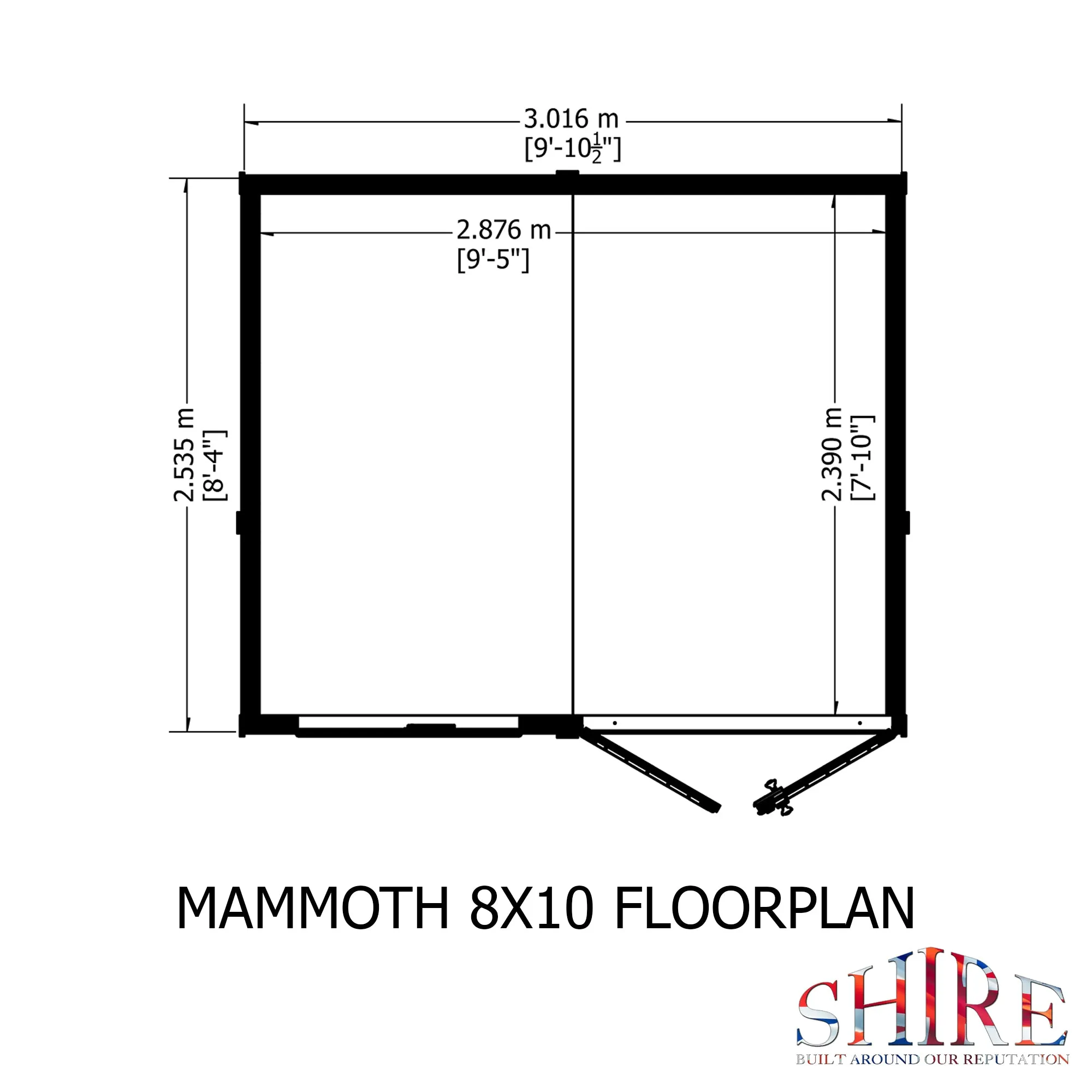 Goodwood Mammoth (10' x 8') Professional Tongue and Groove Apex Shed