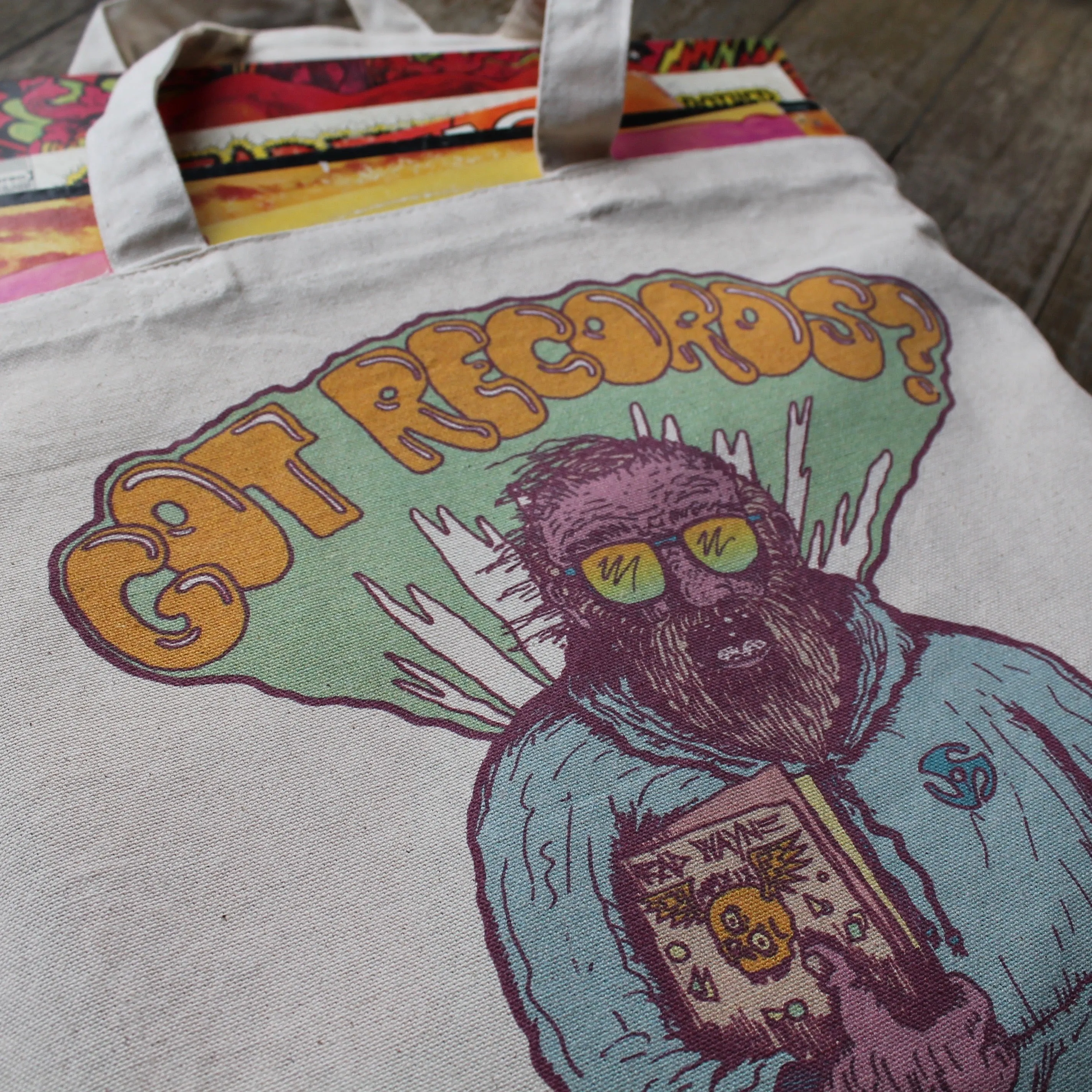 GOT RECORDS? vinyl record tote bag
