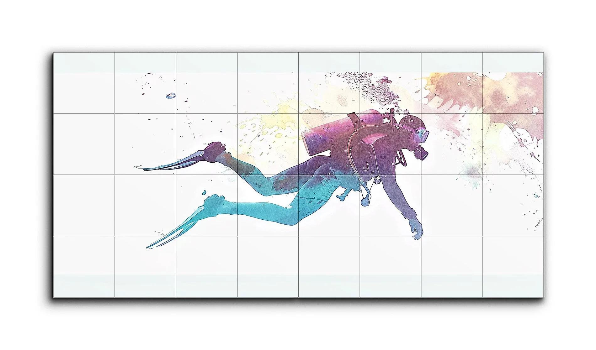 Graceful Diver: Underwater Symphony in Cool Hues