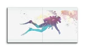 Graceful Diver: Underwater Symphony in Cool Hues