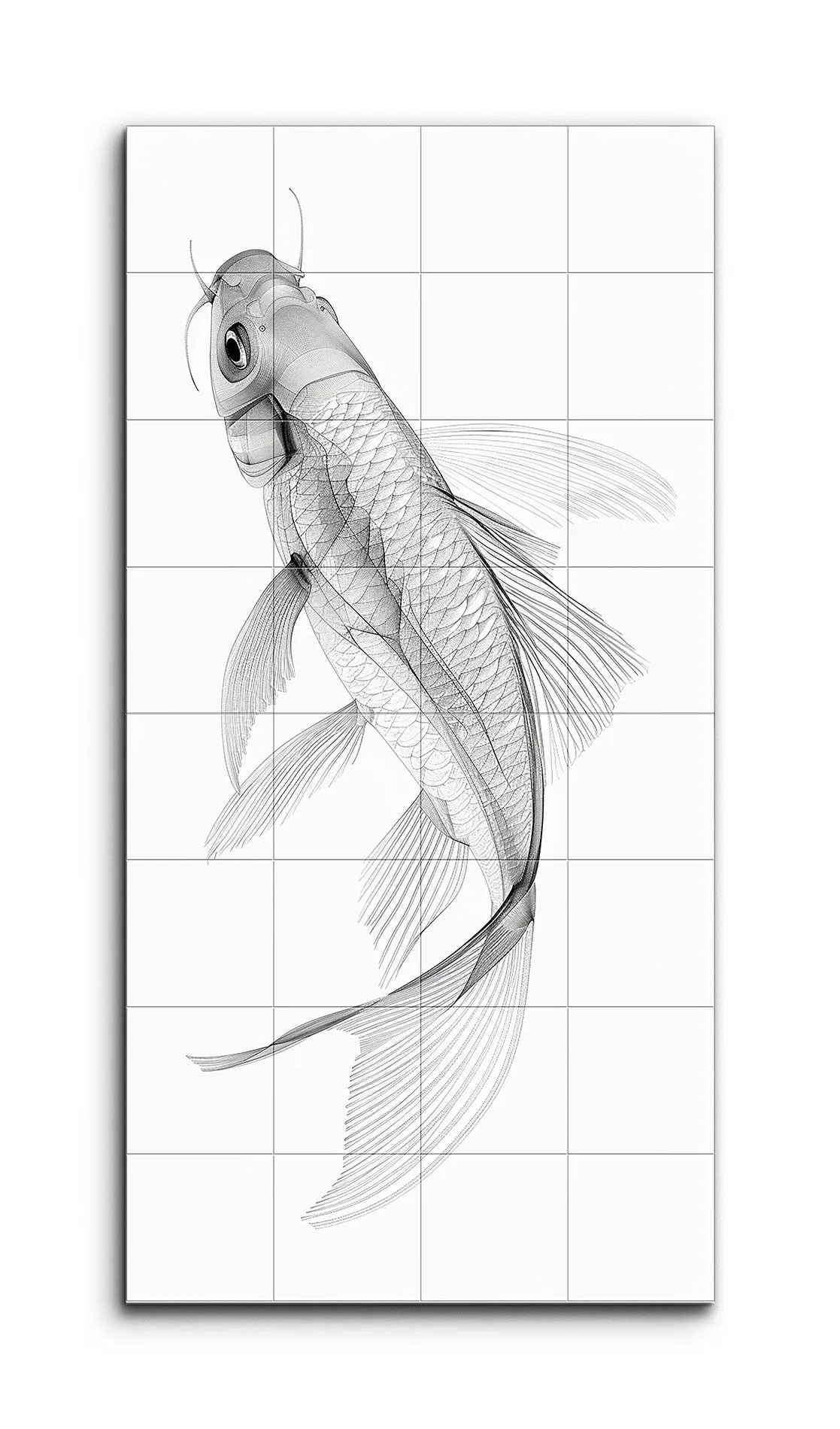Graceful Koi: Monochrome Elegance