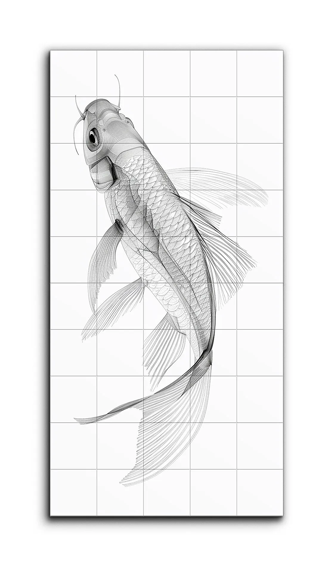 Graceful Koi: Monochrome Elegance
