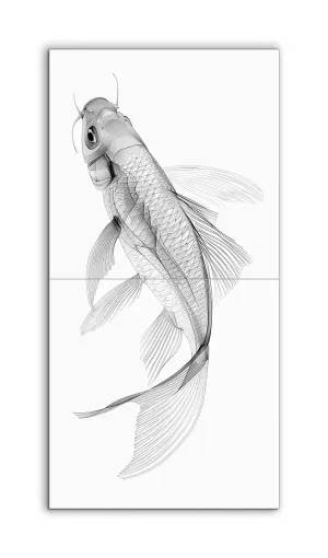 Graceful Koi: Monochrome Elegance