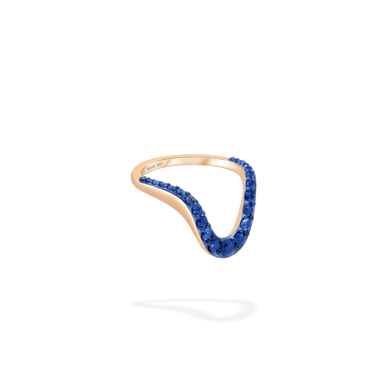 Grand Aura Ring | Half pavé, rose gold & sapphires