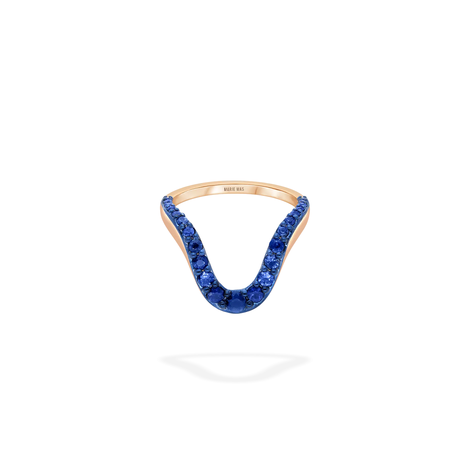 Grand Aura Ring | Half pavé, rose gold & sapphires