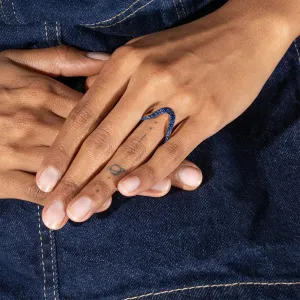 Grand Aura Ring | Half pavé, rose gold & sapphires
