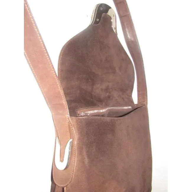 Gucci Vintage Pursesdesigner Purses Brown Suede Satchel