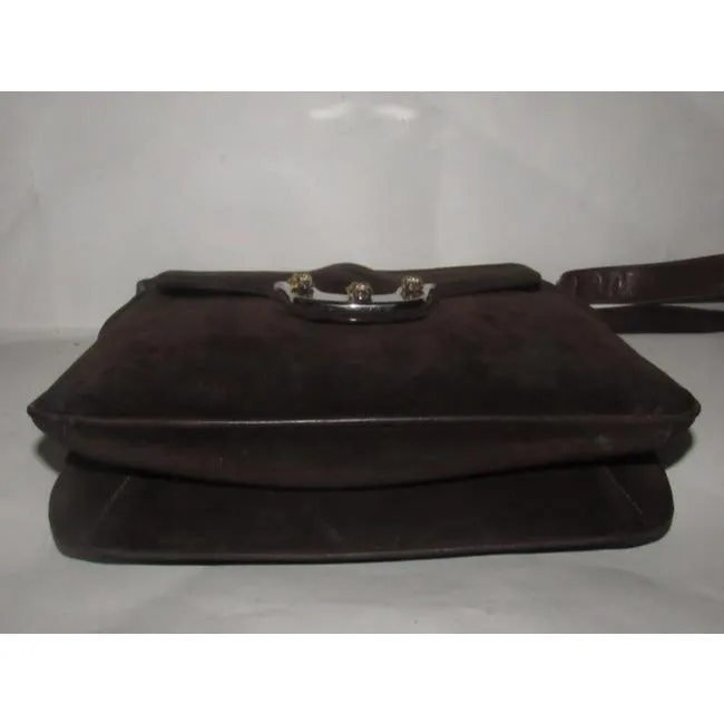 Gucci Vintage Pursesdesigner Purses Brown Suede Satchel