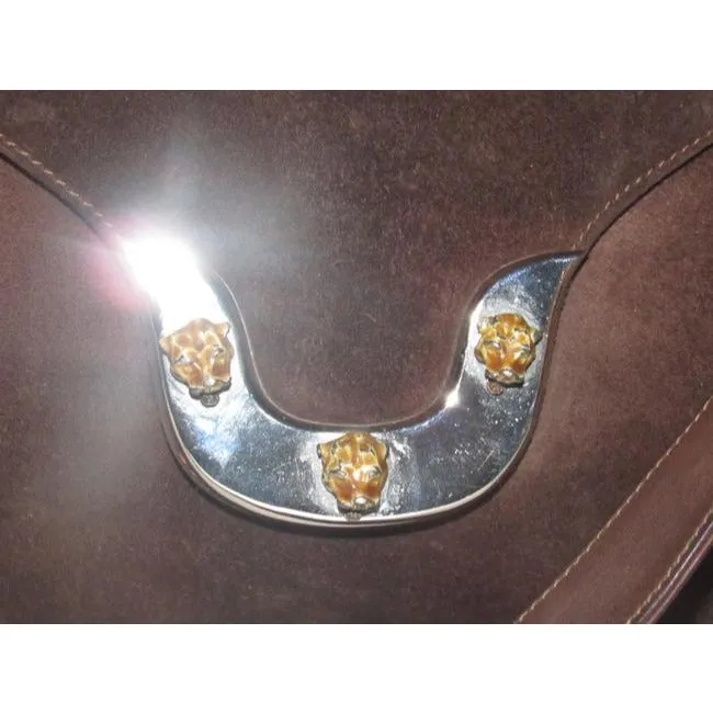 Gucci Vintage Pursesdesigner Purses Brown Suede Satchel