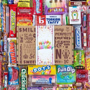 Happy Birthday Nostalgia Candy Care Package For Birthday Girl or Boy