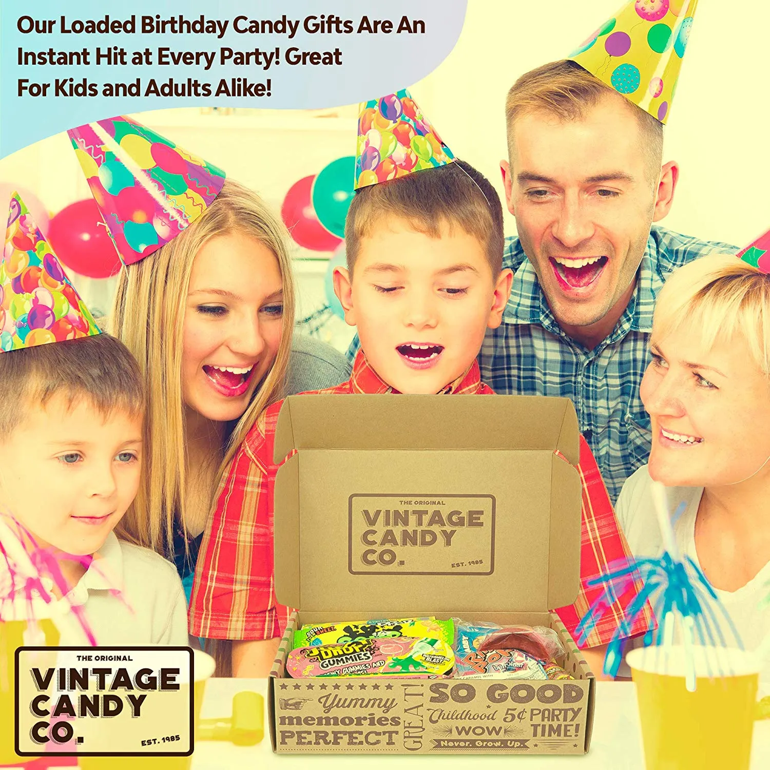 Happy Birthday Nostalgia Candy Care Package For Birthday Girl or Boy